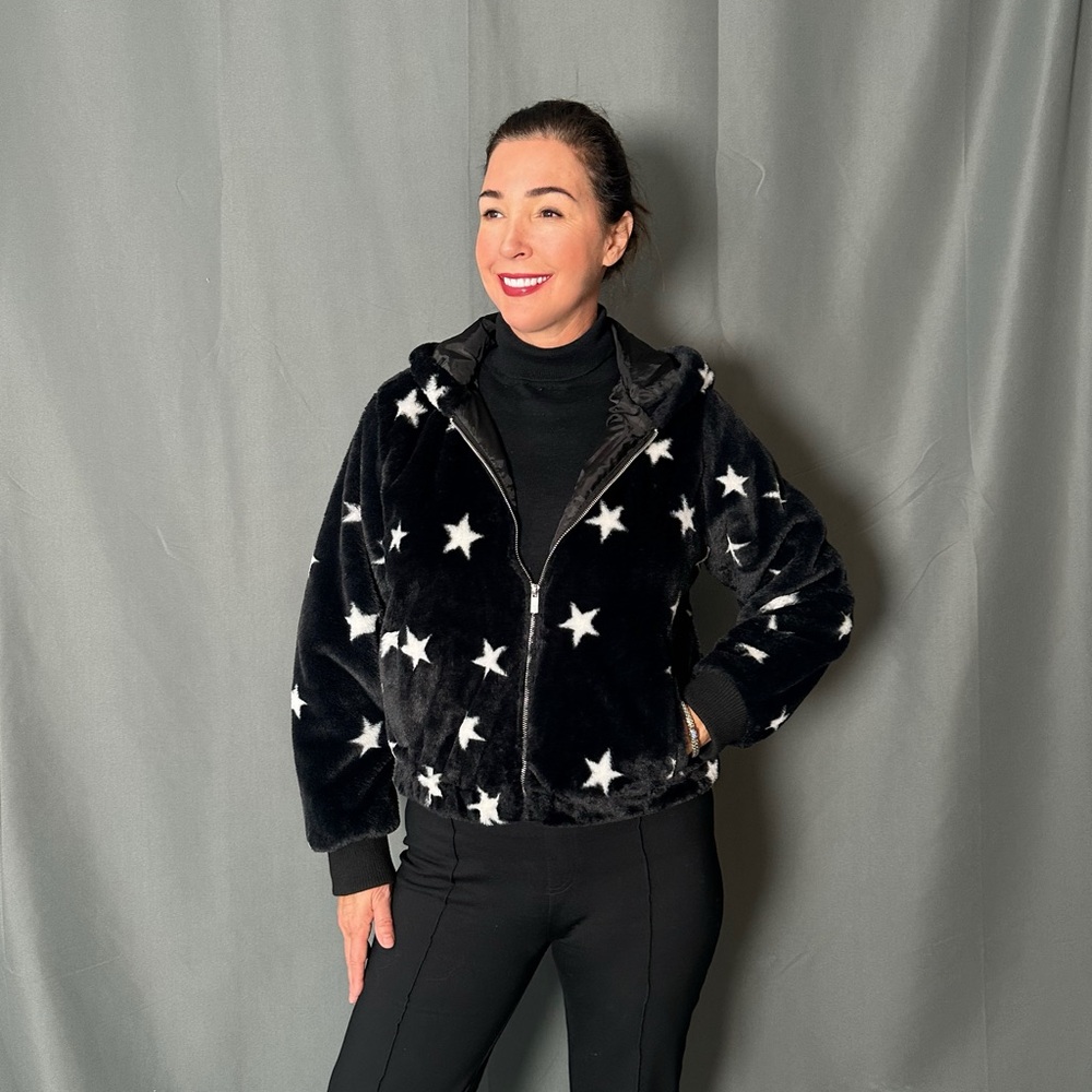 Women's Black Star Pattern Jacket - image 1